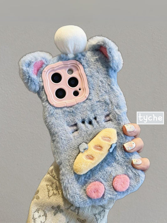 Fluffy Rat with Bread Phone Case