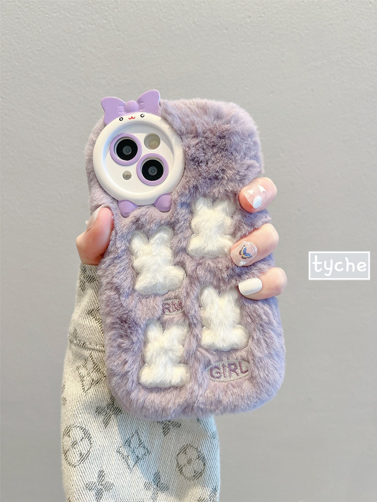 Fluffy Bunny Protective Phone Case