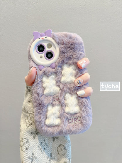 Fluffy Bunny Protective Phone Case