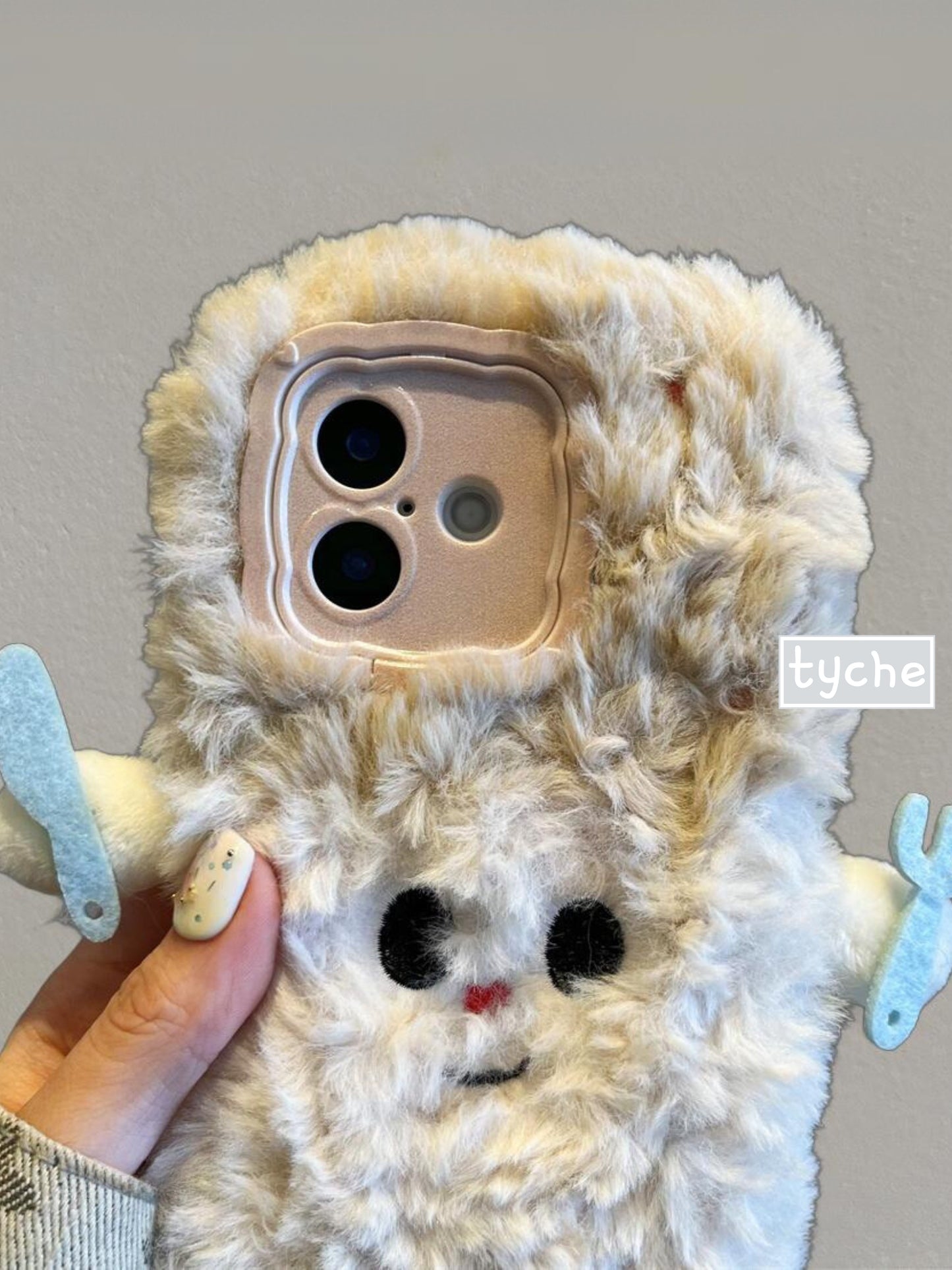 Fluffy Cartoon Knife Fork Phone Case