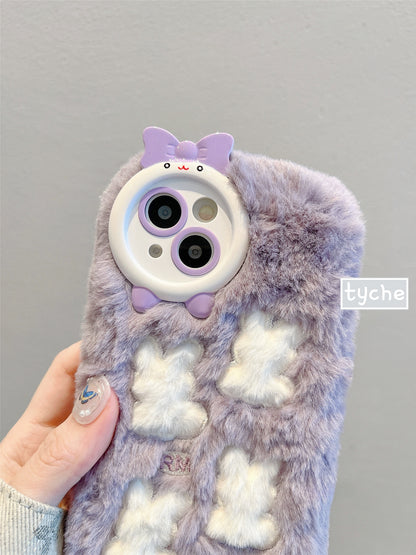 Fluffy Bunny Protective Phone Case