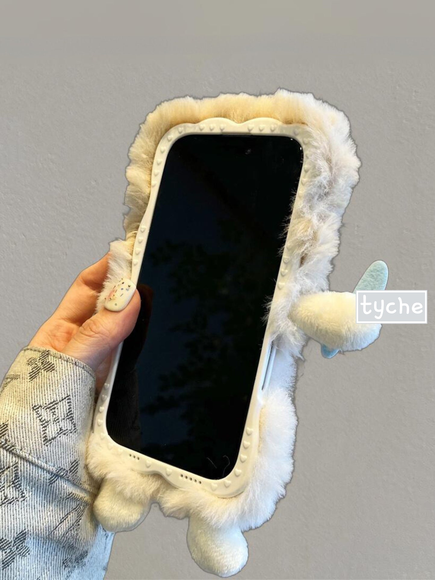 Fluffy Cartoon Knife Fork Phone Case