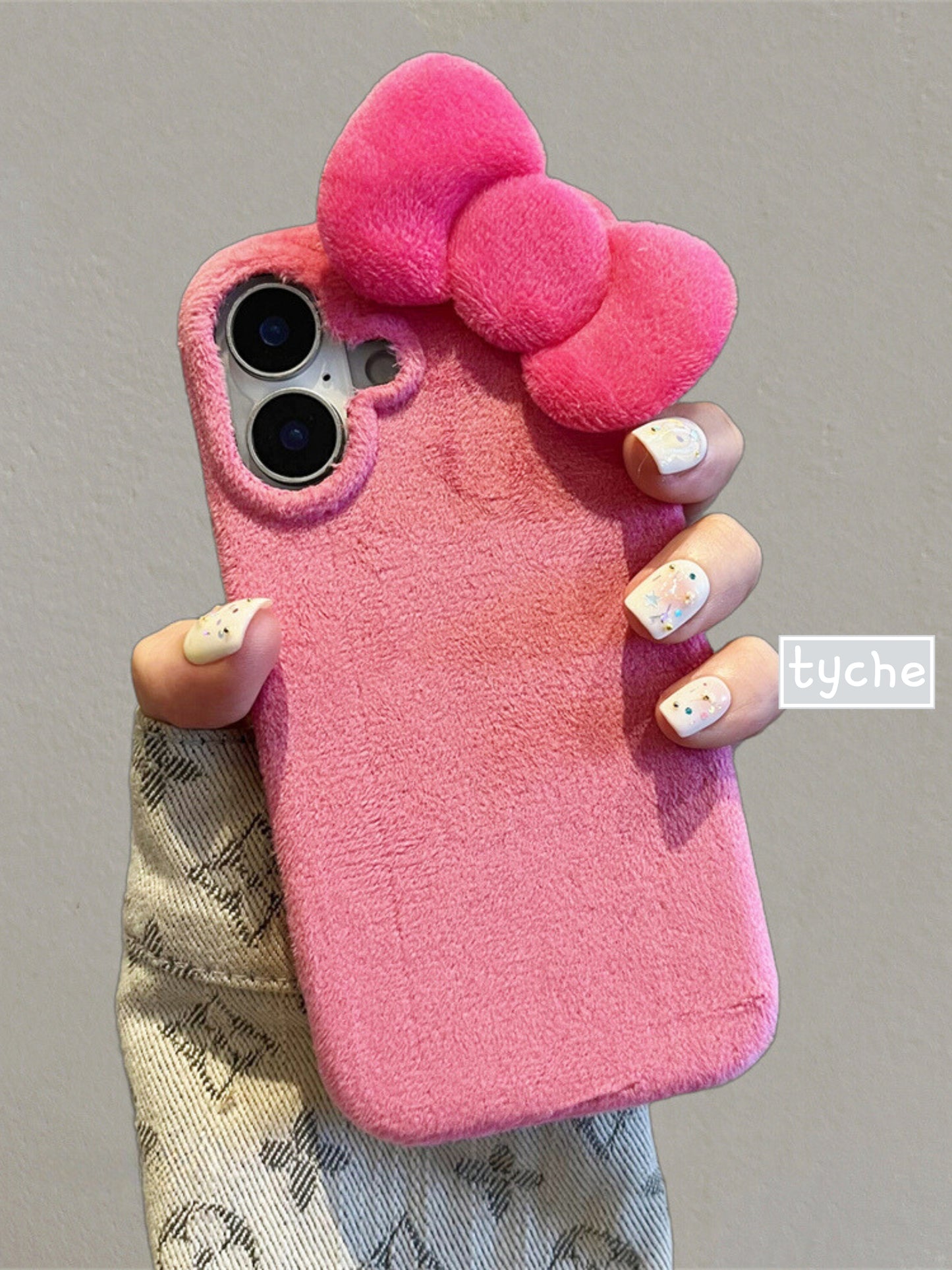 Shaggy Bowknot Protective Phone Case