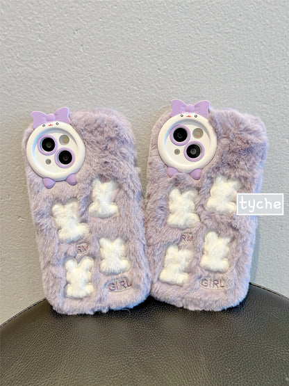 Fluffy Bunny Protective Phone Case