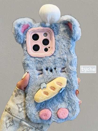 Fluffy Rat with Bread Phone Case