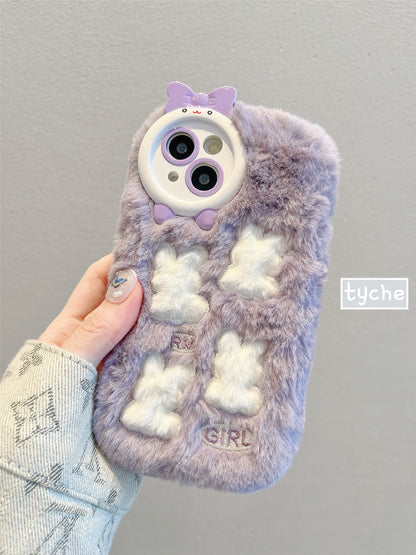 Fluffy Bunny Protective Phone Case