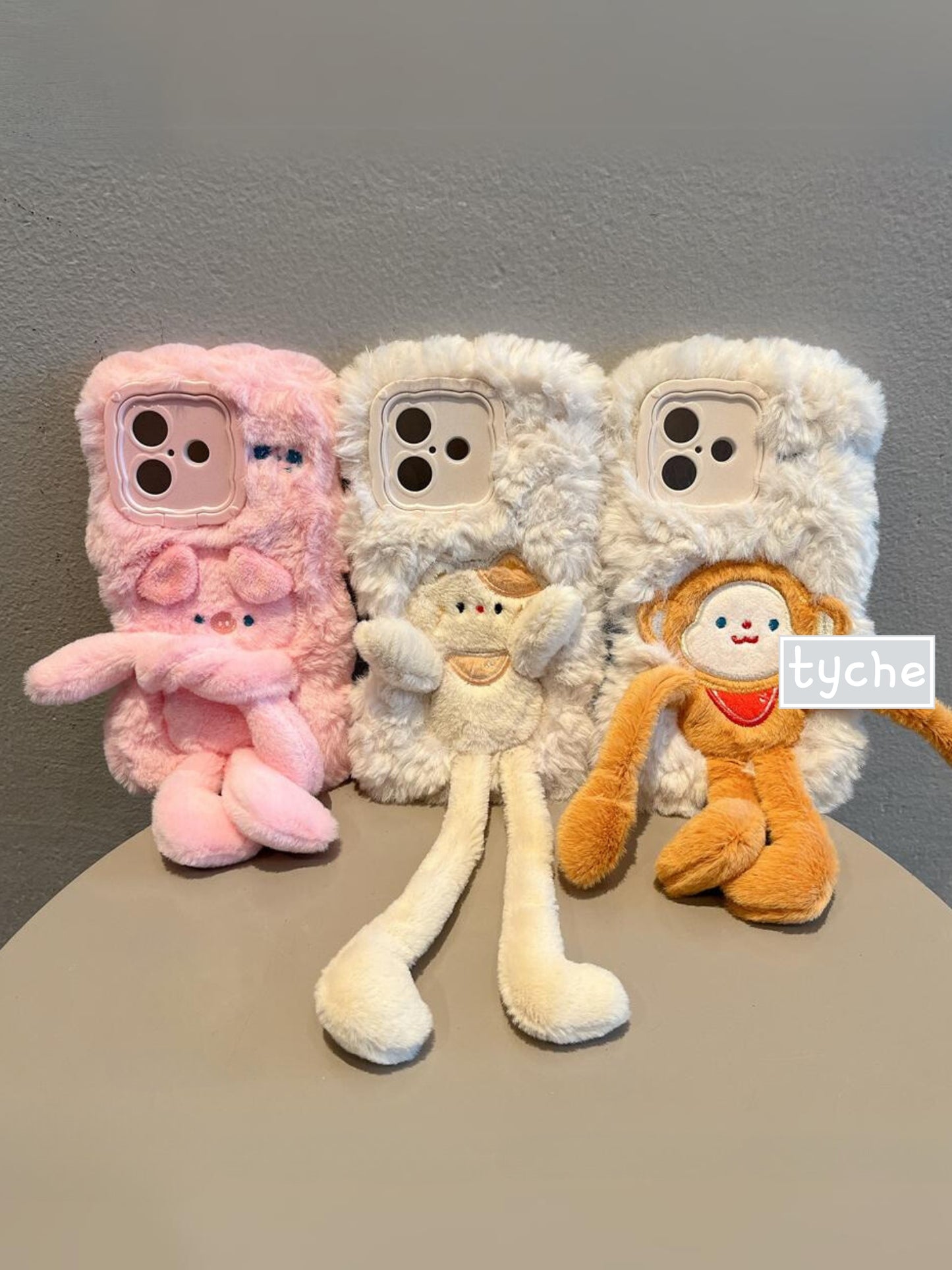 Fluffy Cartoon Cat Monkey Pig Phone Case