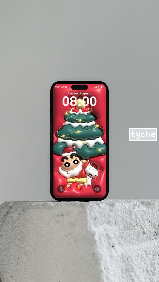 Christmas Santa Shin-Chan Mobile Wallpaper