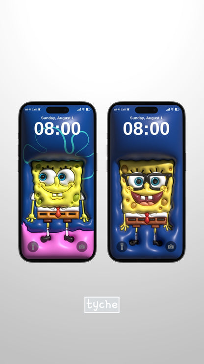 Sponge Bob Blue Background Mobile Wallpapers