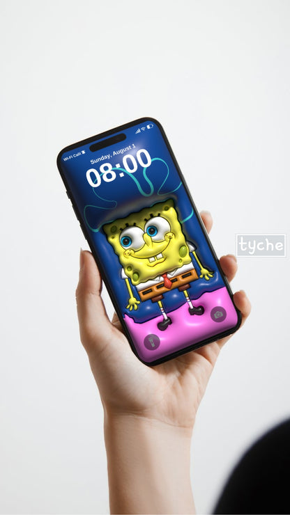 Sponge Bob Blue Background Mobile Wallpapers